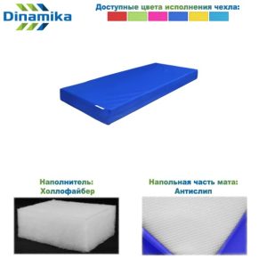 Мат гимнастический 1000х500х100 оксфорд-антислип (холлослеп/холлофайбер)
