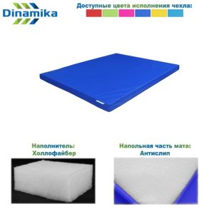 Мат гимнастический 1000х1000х50 оксфорд-антислип (холлослеп/холлофайбер)