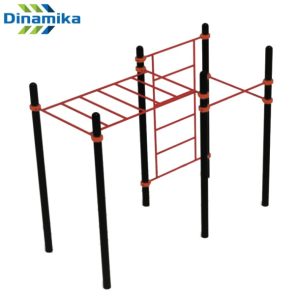 Рукоход классический два турника и шведская стенка круглый профиль D76