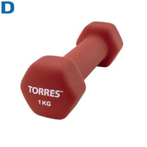 Гантель 1 кг TORRES в неопреновой оболочке